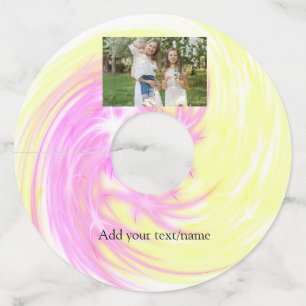 Étiquette Pour Verre De Vin Simple minimal jaune rose scintillement ajout phot