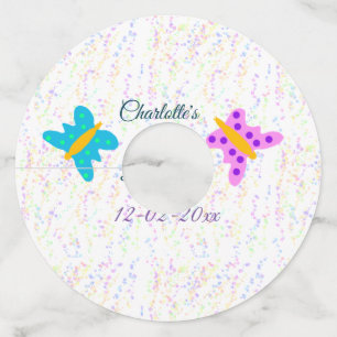 Étiquette Pour Verre De Vin SIMPLE MINIMAL.MIGNON AJOUTER NOM BÉBÉ joyeux anni