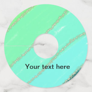 Étiquette Pour Verre De Vin Simple minimal vert aquarelle pailleté ajoutez tex