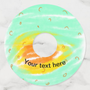 Étiquette Pour Verre De Vin Simple minimal vert orange aquarelle ajoutez texte