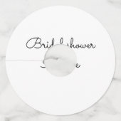 Étiquette Pour Verre De Vin simple minimum ajouter votre nom texte douche nupt (Dos)