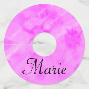 Étiquette Pour Verre De Vin simple minimum light pastel pink add your name thr