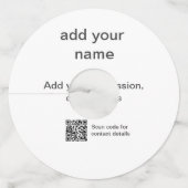 Étiquette Pour Verre De Vin Simple vert minimal ajouter votre nom de texte num (Dos)