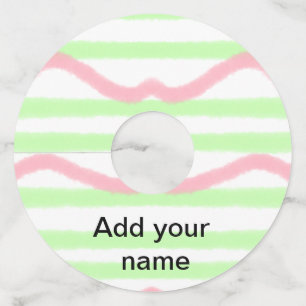Étiquette Pour Verre De Vin Simple watercolor stripes monogram add name tex t