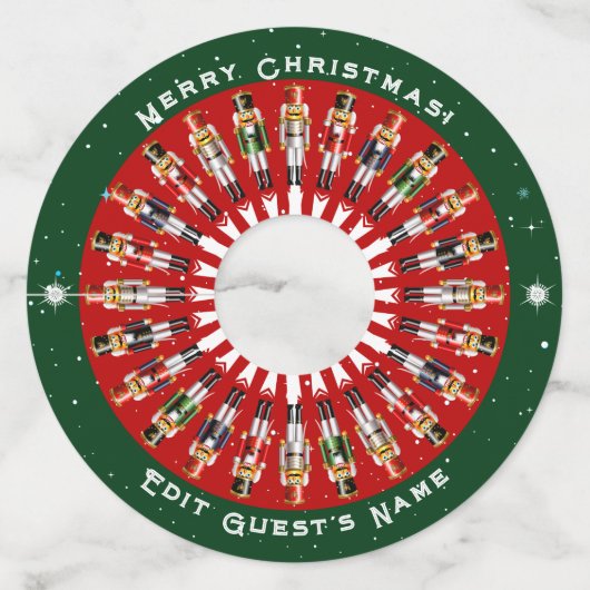 Étiquette Pour Verre De Vin Soldats du Jouet Festive Nutcracker (Devant)
