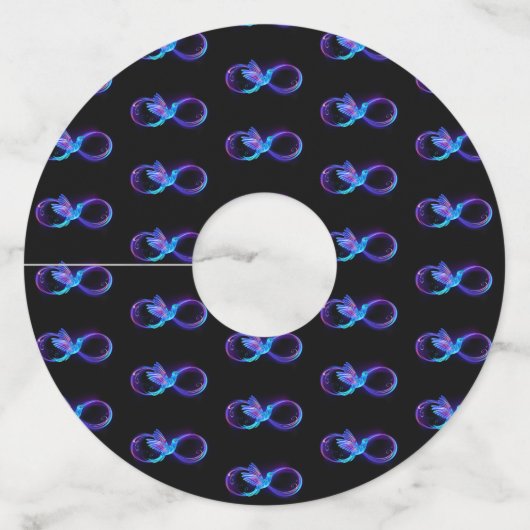 Étiquette Pour Verre De Vin Symbole de Neon Infinity par Glowing Hummingbird (Devant)