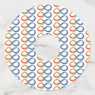 Étiquette Pour Verre De Vin Symbole d'infinité arc-en-ciel stratifié
