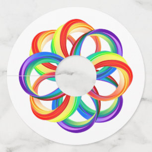 Étiquette Pour Verre De Vin Symbole d'infinité arc-en-ciel stratifié