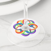 Étiquette Pour Verre De Vin Symbole d'infinité arc-en-ciel stratifié (De près)