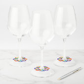 Étiquette Pour Verre De Vin Symbole d'infinité arc-en-ciel stratifié (Lot)