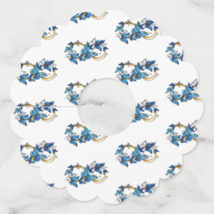Étiquette Pour Verre De Vin Symbole infini de papillons Morpho bleus