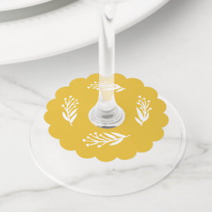 Étiquette Pour Verre De Vin Tag de vin blanc jaune d'abeille rustique