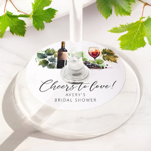 Étiquette Pour Verre De Vin Tchin élégant à l'amour Thème vin Enterrement de v