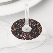 Étiquette Pour Verre De Vin Terrazzo Design Motif Abstrait (De près)