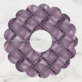 Étiquette Pour Verre De Vin Texture en cuir brillant (Dos)