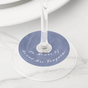 Étiquette Pour Verre De Vin Tissu bleu texturé imprimer n'importe quelle coule