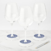 Étiquette Pour Verre De Vin Tissu bleu texturé imprimer n'importe quelle coule (Lot)