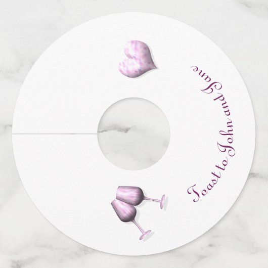 Étiquette Pour Verre De Vin Toast Le Joyeux Couple (Devant)