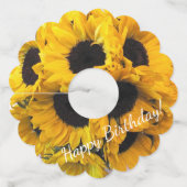 Étiquette Pour Verre De Vin Tournesol (Devant)