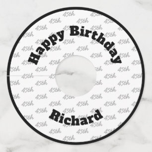 Étiquette Pour Verre De Vin Tout âge Motif personnalisé - noir et blanc