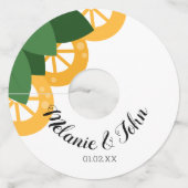 Étiquette Pour Verre De Vin Tranches de citron gras - Nom du couple (Devant)