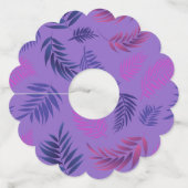 Étiquette Pour Verre De Vin Tropical Leaves Pattern 19 (Dos)