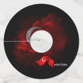 Étiquette Pour Verre De Vin Turkey flag (Dos)