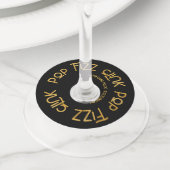 Étiquette Pour Verre De Vin Typographie élégante Pop Fizz Clink Anniversaire (De près)