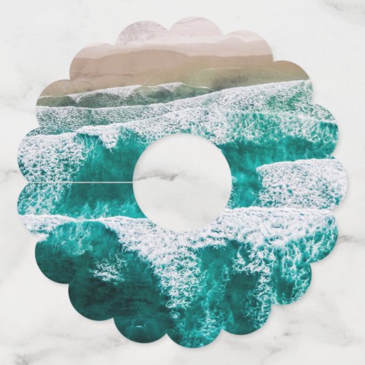 Étiquette Pour Verre De Vin Vagues (Dos)