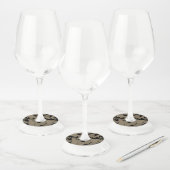 Étiquette Pour Verre De Vin Vagues de Noir et Brown (Lot)