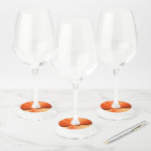 Étiquette Pour Verre De Vin Vanille rouge orange Abstraite moderne Fractale gr (Lot)