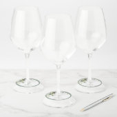 Étiquette Pour Verre De Vin Verdure botanique Mariage d'aquarelle fleurie (Lot)