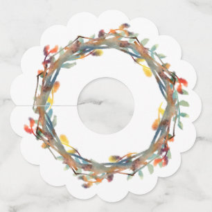 Étiquette Pour Verre De Vin Verre d'automne avec couleurs d'automne Vins Verre