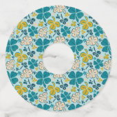 Étiquette Pour Verre De Vin Verte Lucky Shamrock Clover Saint Patrick`s Day (Devant)