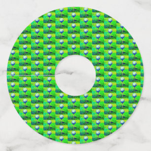 Étiquette Pour Verre De Vin Vibrant Golf Vert Motif Sports Marqueurs de vin