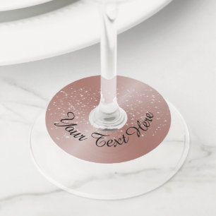 Étiquette Pour Verre De Vin Vin d'or rose Nom Tags