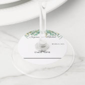 Étiquette Pour Verre De Vin Vin mariage Eucalyptus Aquarelle (De près)