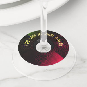 Étiquette Pour Verre De Vin Vinyl Vibes Vin verre Tag Spin Your Sip in Style