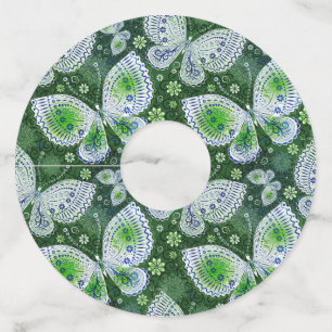 Étiquette Pour Verre De Vin Voler vers l'extérieur Papillon Paisley Imprimer v
