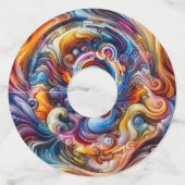 Étiquette Pour Verre De Vin Vortex couleur dynamique (Devant)