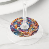 Étiquette Pour Verre De Vin Vortex couleur dynamique (De près)