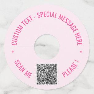 Étiquette Pour Verre De Vin Votre code QR Texte personnalisé Vin verre Modèle 