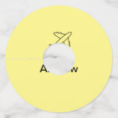 Étiquette Pour Verre De Vin Voyage d'avion minimal simple ajouter votre nom pl (Dos)