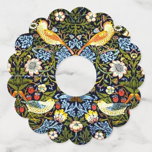 Étiquette Pour Verre De Vin William Morris - Strawberry Thief, (Devant)