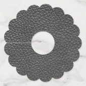 Étiquette Pour Verre De Vin Worn Black Faux Leather (Dos)