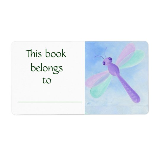 Étiquette pourpre de livre de libellule (Devant)