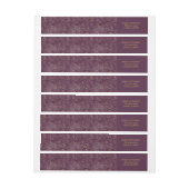 Étiquette pourpre foncé avec les fleurs tirées par (Feuille)