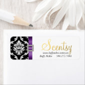 Étiquette pourpre noir Damask 2 (En situation)