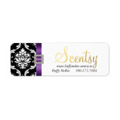 Étiquette pourpre noir Damask 2 (Devant)