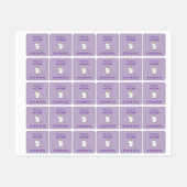 Étiquette pourpre pour enfants avec une mignonne l (Feuille)